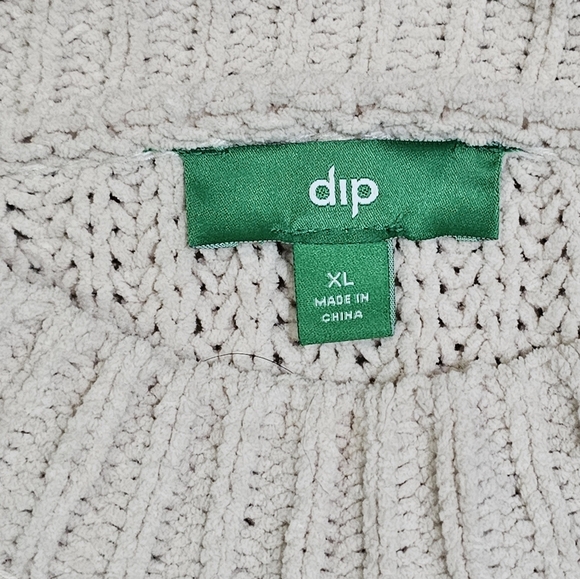 Dip XL Beige Cable Knit Fisherman Sweater Classic Preppy Cozy Old Money Style - Picture 4 of 7